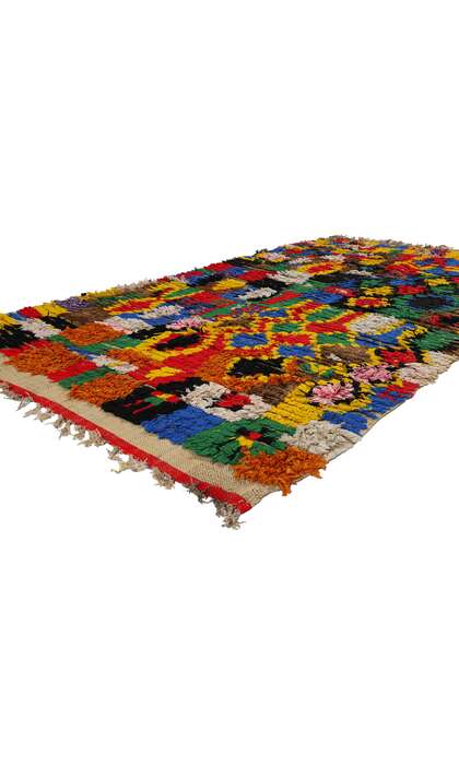 4 x 7 Colorful Vintage Moroccan Azilal Rag Rug 21738