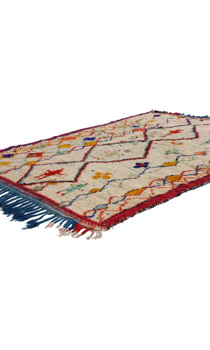 ​4 x 7 Colorful Vintage Moroccan Azilal Rug 21732