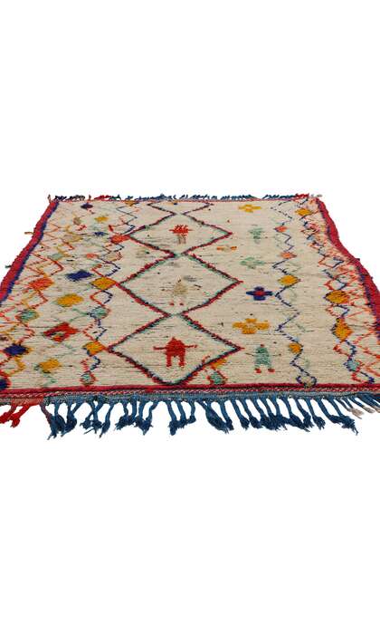 ​4 x 7 Colorful Vintage Moroccan Azilal Rug 21732