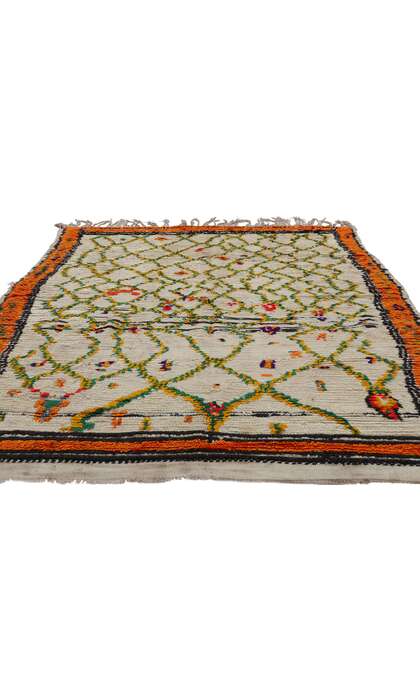 ​4 x 7 Colorful Vintage Moroccan Azilal Rug 21736