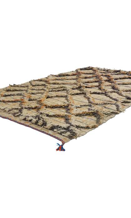 4 x 7 Vintage High-Low Moroccan Azilal Rug 21744