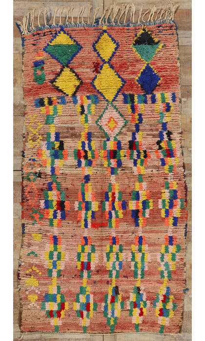 4 x 8 Colorful Vintage Moroccan Azilal Rug 21797