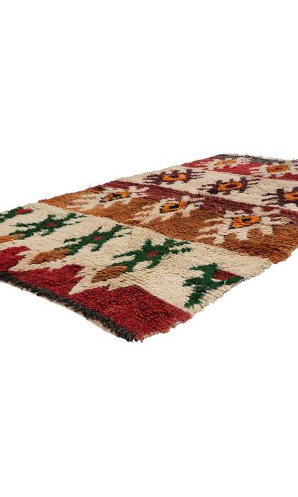 4 x 8 Vintage Earth-Tone Moroccan Azilal Rug 21753