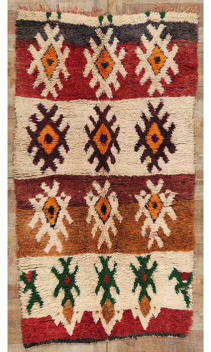 4 x 8 Vintage Earth-Tone Moroccan Azilal Rug 21753