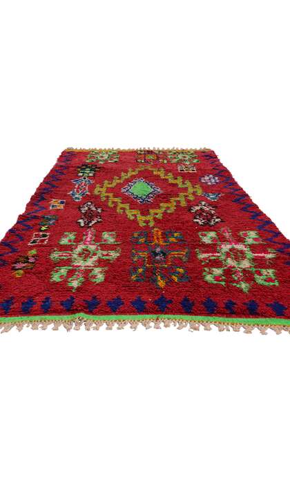 4 x 9 Vintage Red Moroccan Azilal Rug 21807