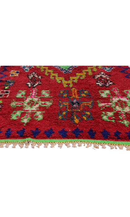 4 x 9 Vintage Red Moroccan Azilal Rug 21807