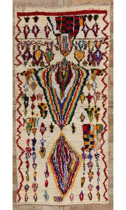 5 x 10 Colorful Vintage Moroccan Azilal Rug 21821