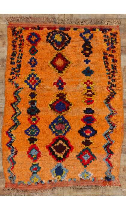 5 x 6 Vintage Orange Moroccan Azilal Rug 21798