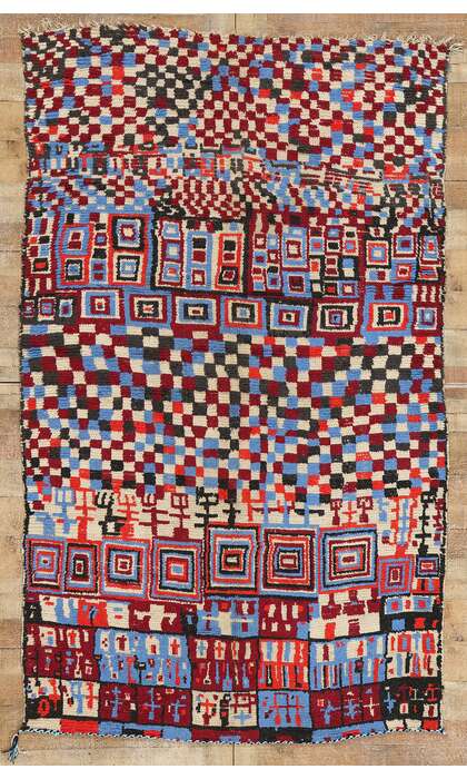 ​5 x 8 Vintage Checkered Moroccan Azilal Rug 21759