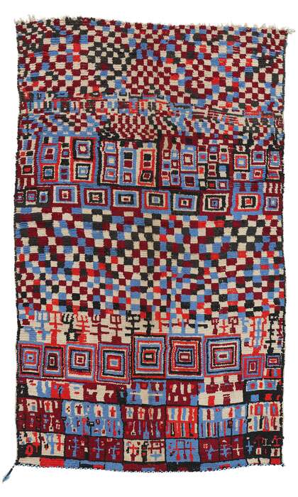 ​5 x 8 Vintage Checkered Moroccan Azilal Rug 21759