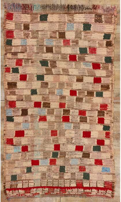 5 x 9 Vintage Checkered Moroccan Azilal Rug 21818