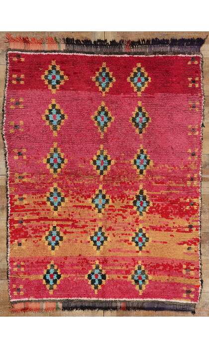 ​6 x 7 Vintage Pink Moroccan Azilal Rug 21740