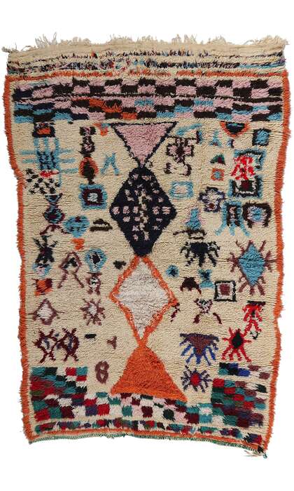 6 x 9 Colorful Vintage Moroccan Azilal Rug 21782