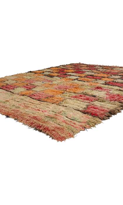 6 x 9 Vintage Checkered Moroccan Azilal Rug 21812