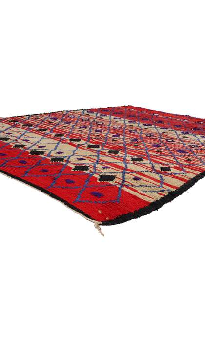 7 x 10 Vintage Red Moroccan Azilal Rug 21771