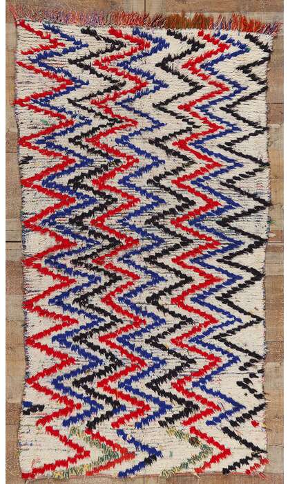 4 x 7 Vintage Moroccan Azilal Rag Rug 21743