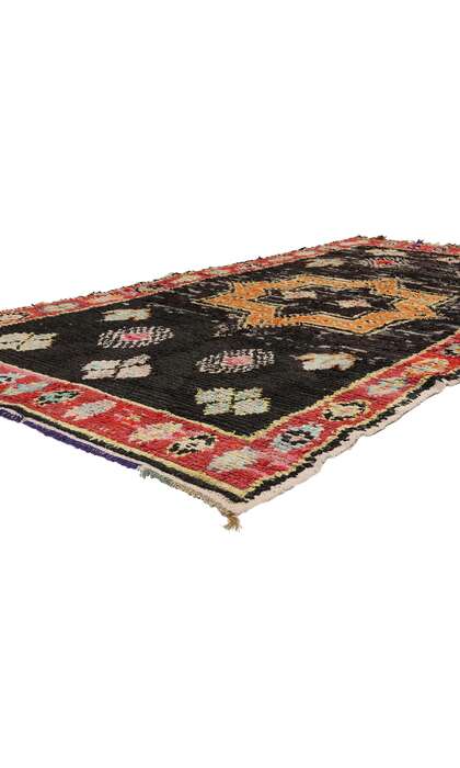 4 x 8 Vintage Black Moroccan Azilal Rag Rug 21834