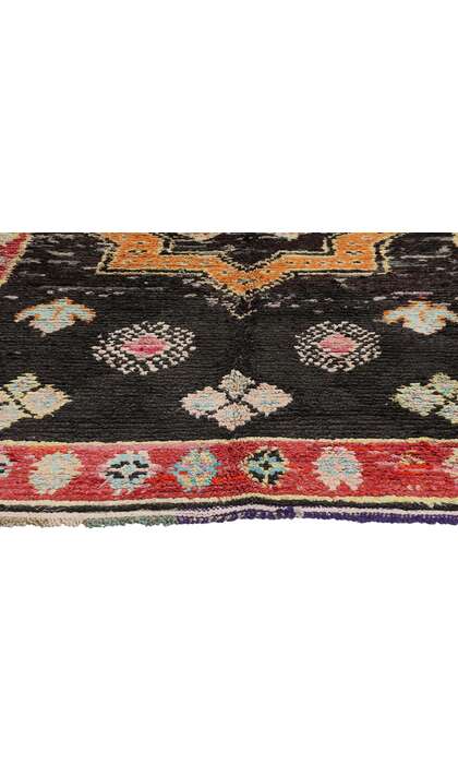 4 x 8 Vintage Black Moroccan Azilal Rag Rug 21834