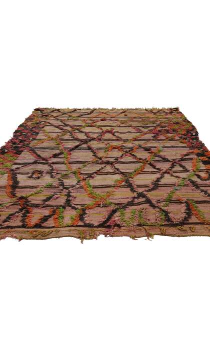 5 x 7 Vintage High-Low Taznakht Moroccan Rug 21837
