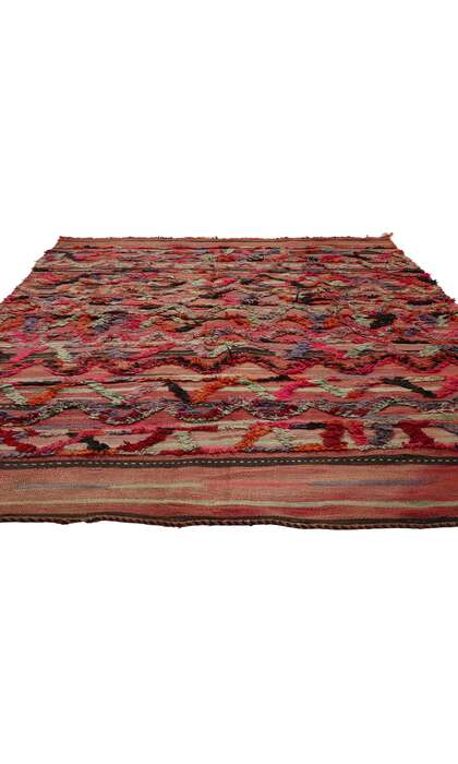 5 x 8 Vintage High-Low Taznakht Moroccan Rug 21832