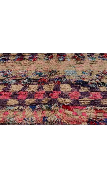 5 x 8 Vintage Checkered Boujad Moroccan Rag Rug 21816