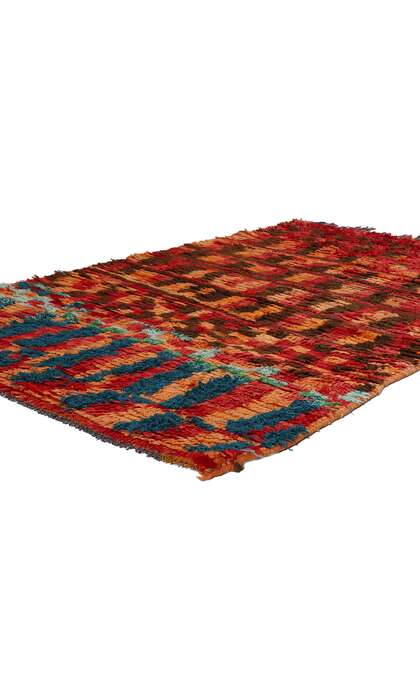 4 x 5 Vintage Red Boujad Moroccan Rug 21733