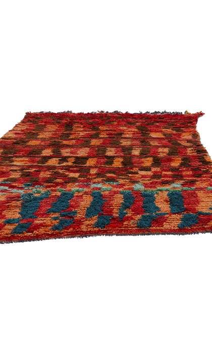 4 x 5 Vintage Red Boujad Moroccan Rug 21733