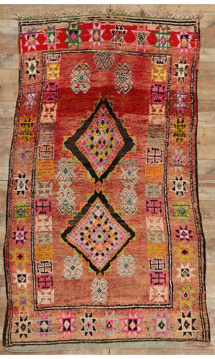 5 x 9 Vintage Red Boujad Moroccan Rug 21747