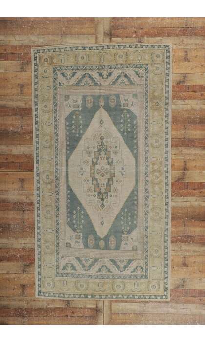 5 x 10 Vintage Turkish Oushak Rug 53671