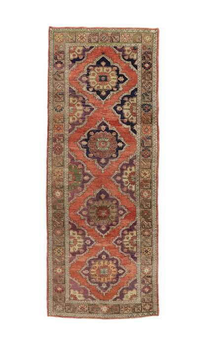 5 x 12 Vintage Turkish Oushak Rug Runner 51793