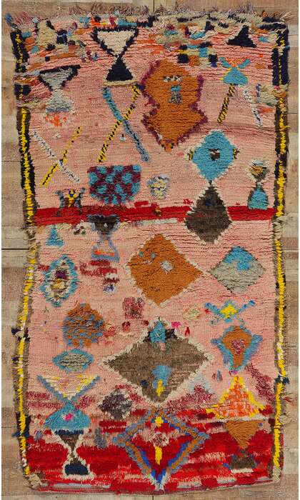 4 x 8 Vintage Pink Boujad Moroccan Rug 21802