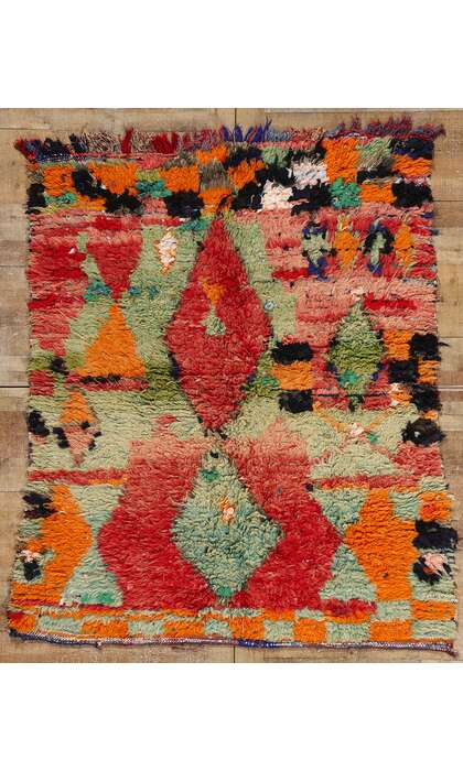 5 x 6 Vintage Boujad Moroccan Rag Rug 21787
