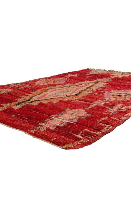 5 x 7 Vintage Red Boujad Moroccan Rag Rug 21831