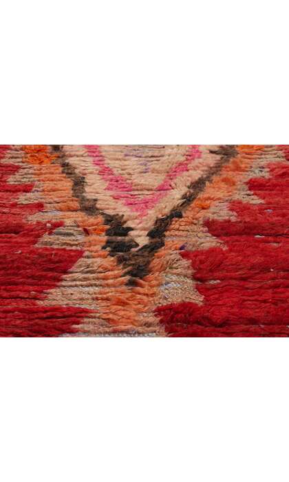 5 x 7 Vintage Red Boujad Moroccan Rag Rug 21831