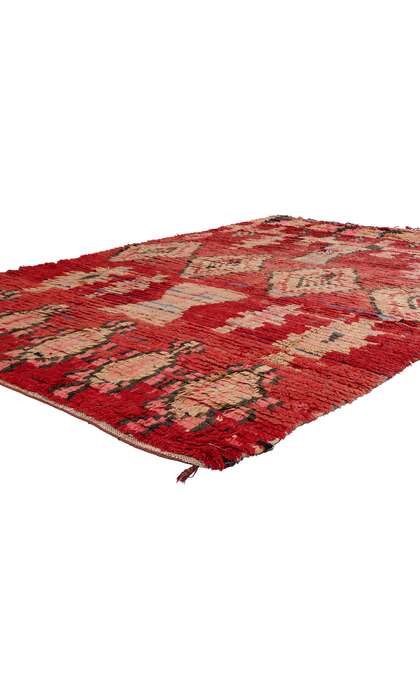 5 x 8 Vintage Red Boujad Moroccan Rag Rug 21766