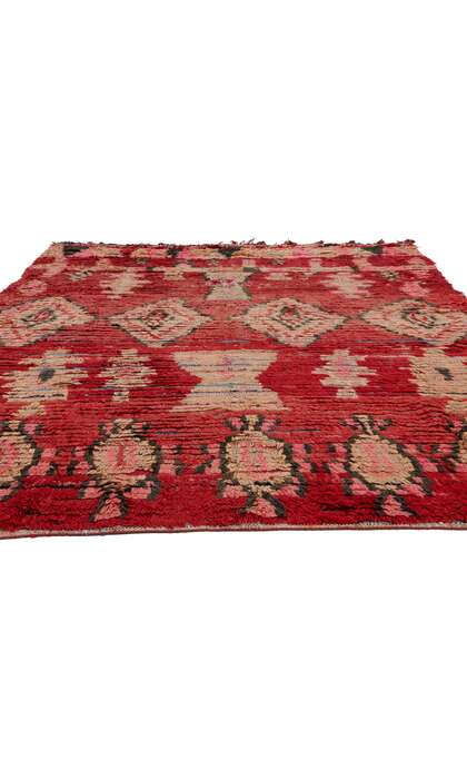 5 x 8 Vintage Red Boujad Moroccan Rag Rug 21766