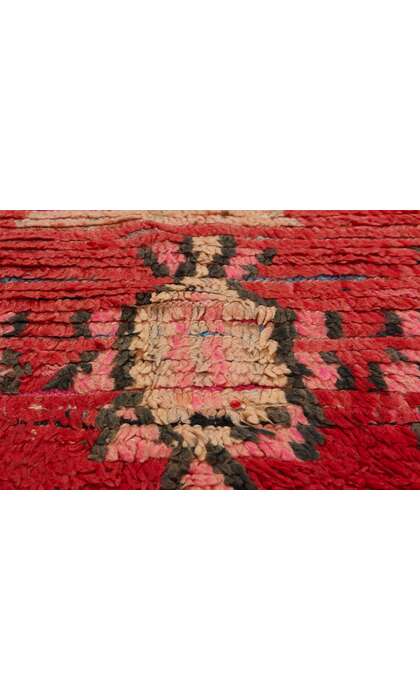 5 x 8 Vintage Red Boujad Moroccan Rag Rug 21766