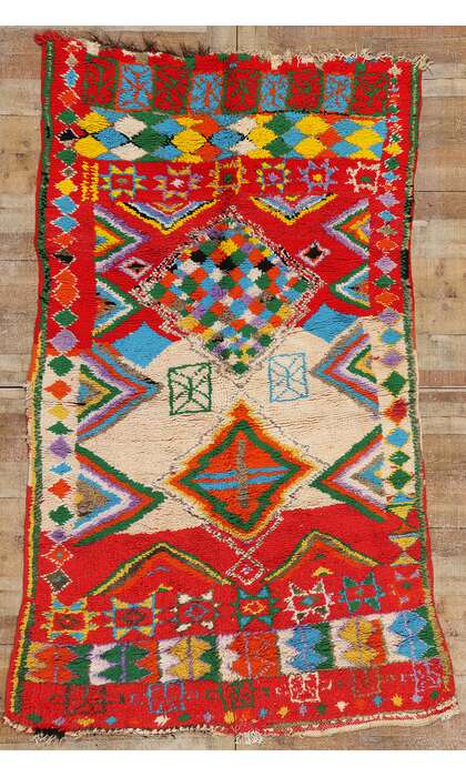 5 x 8 Vintage Red Boujad Moroccan Rug 21790