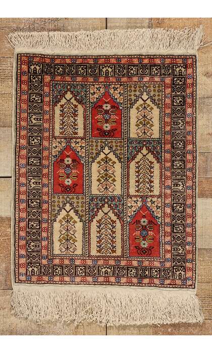 2 x 3 Vintage Turkish Silk Hereke Rug 78734