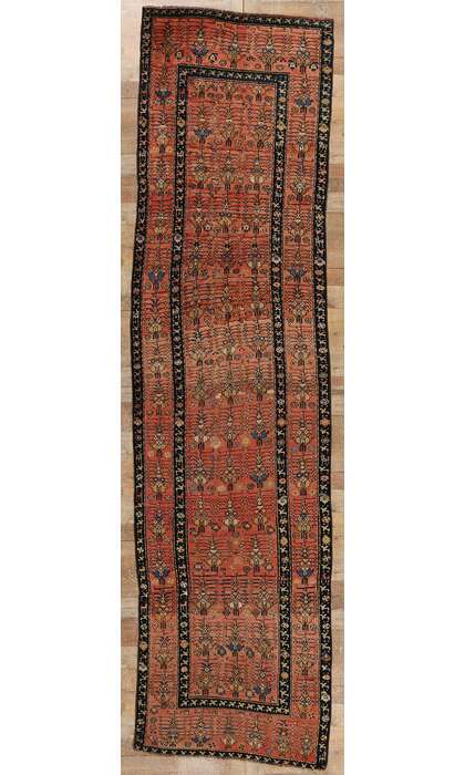 4 x 14 Antique Caucasian Karabagh Rug Runner 53878