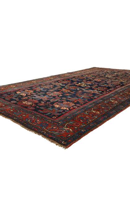 5 x10 Antique Navy Blue Persian Bijar Rug 76771