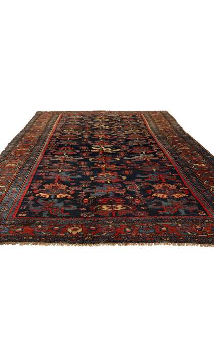 5 x10 Antique Navy Blue Persian Bijar Rug 76771