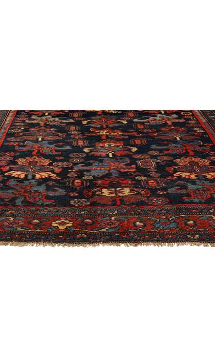 5 x10 Antique Navy Blue Persian Bijar Rug 76771