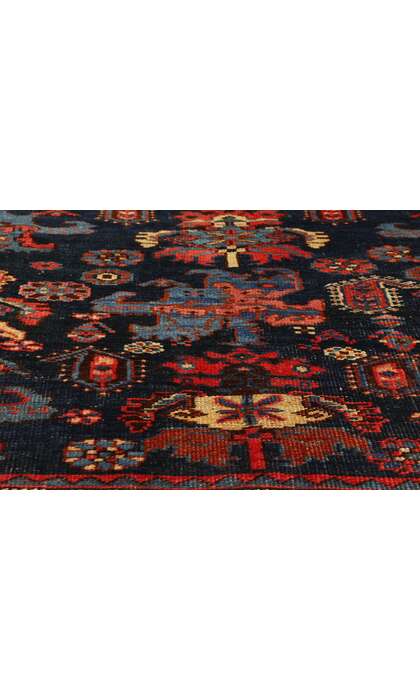 5 x10 Antique Navy Blue Persian Bijar Rug 76771