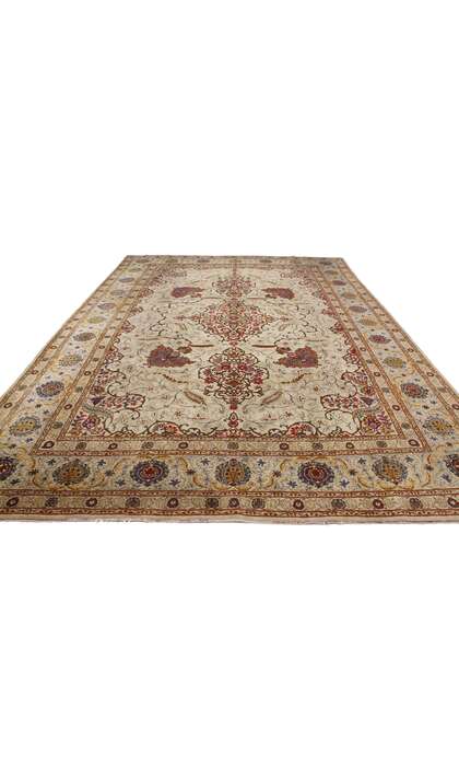 9 x 12 Antique Persian Kashan Rug 73351