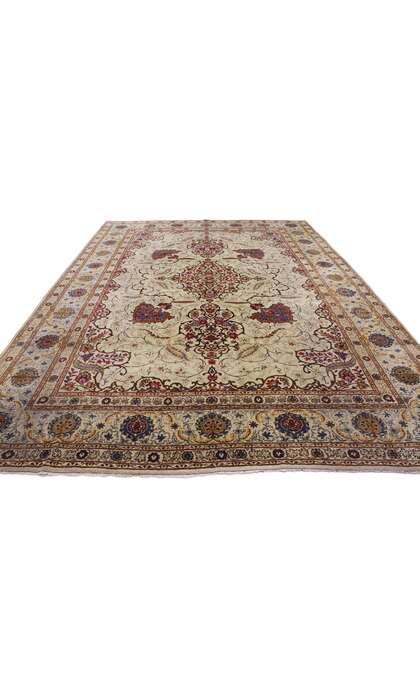 9 x 12 Antique Persian Kashan Rug 73351