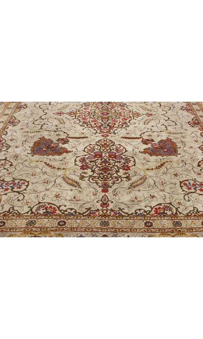 9 x 12 Antique Persian Kashan Rug 73351