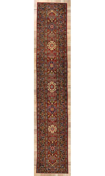3 x 18 Vintage Persian Heriz Rug Runner 53871