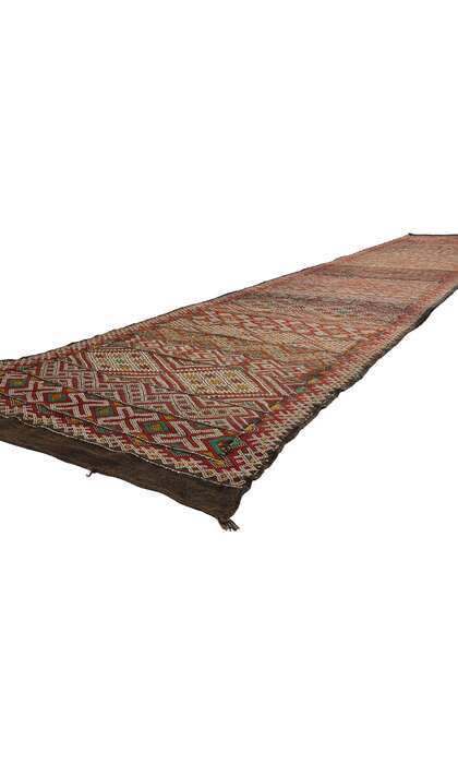 4 x 22 Vintage Zemmour Moroccan Kilim Rug Runner 21849