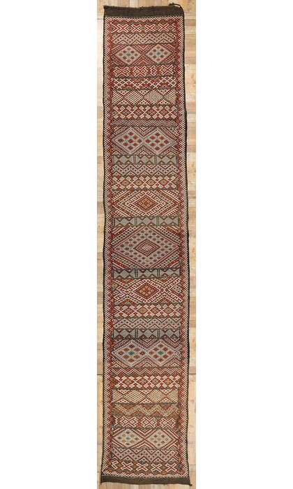 4 x 22 Vintage Zemmour Moroccan Kilim Rug Runner 21849